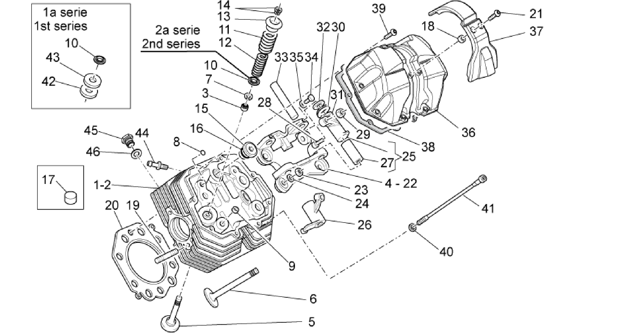 Cylinder head and valves