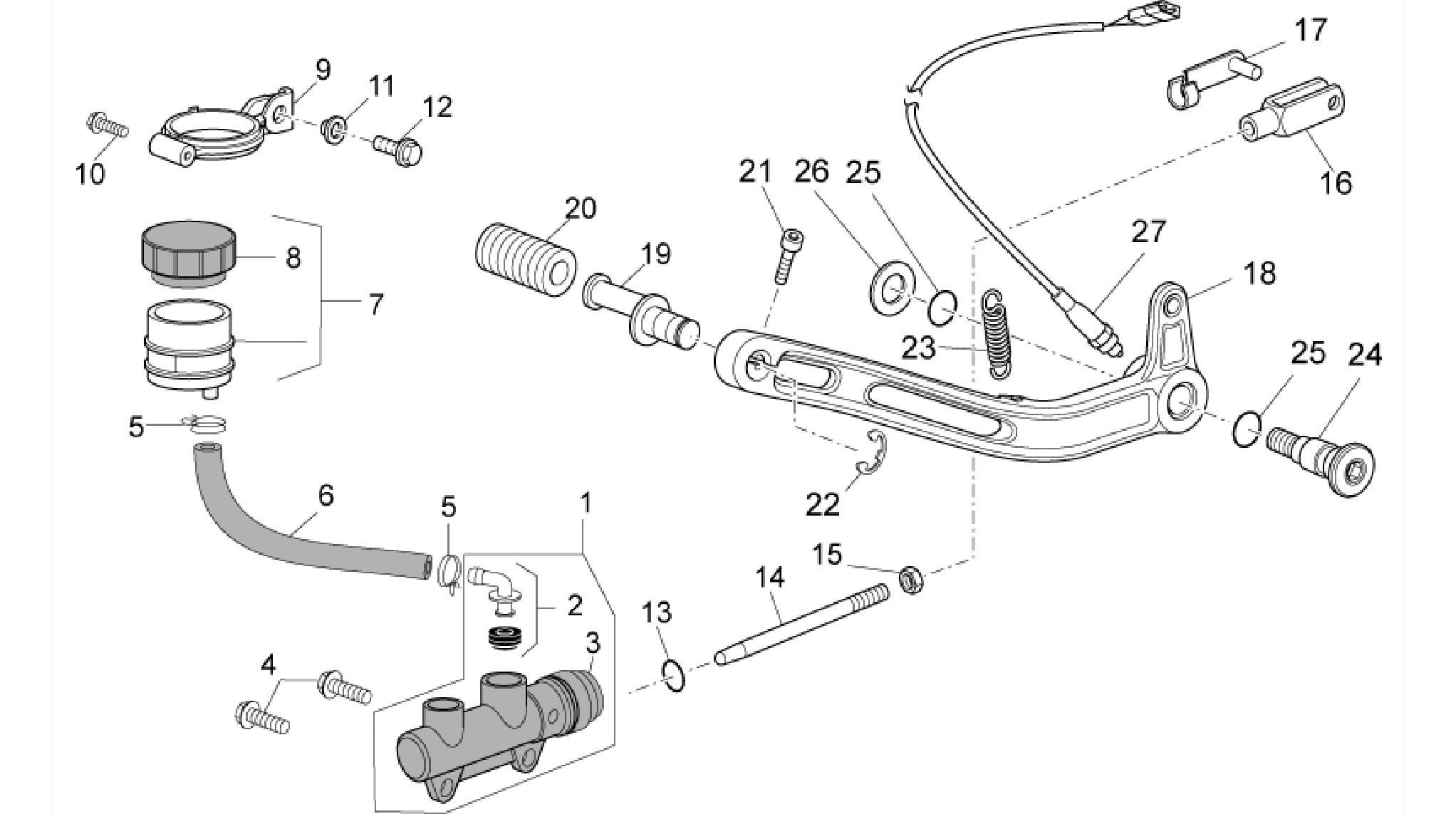 Rear master cylinder