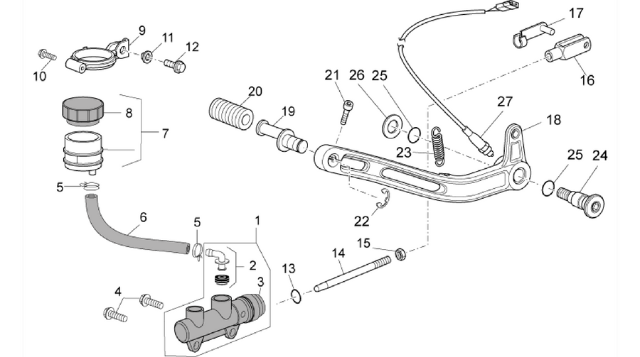 Rear master cylinder