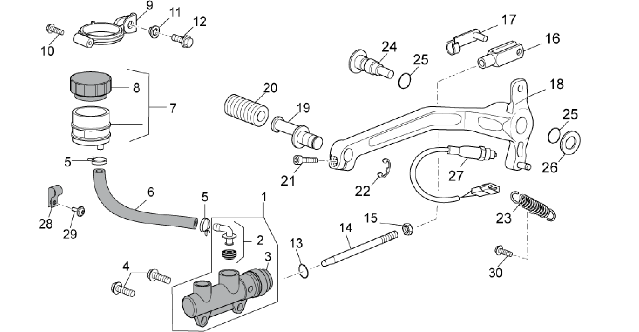 Rear master cylinder