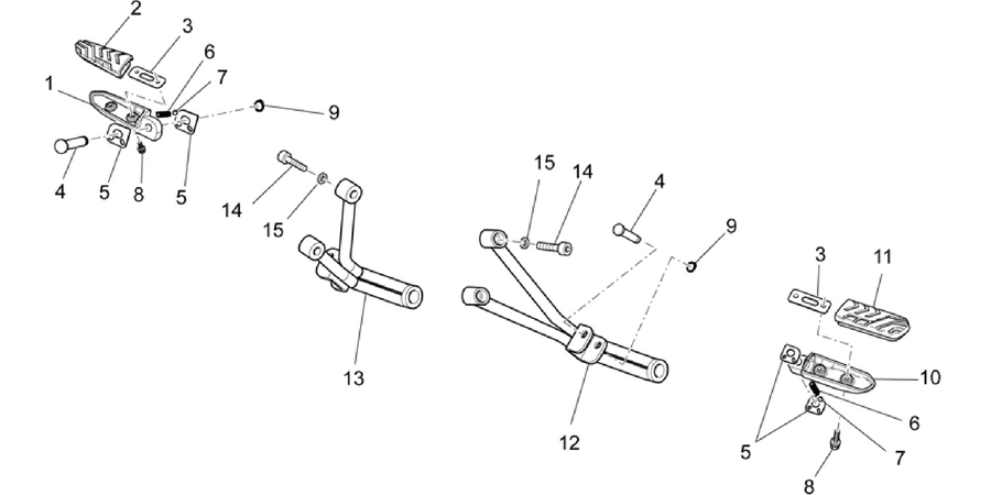 Rear footrests