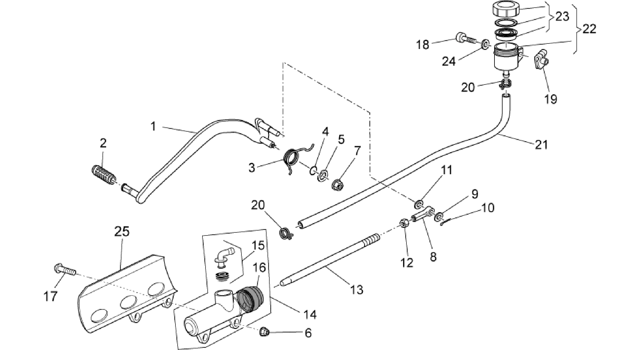 Rear master cylinder