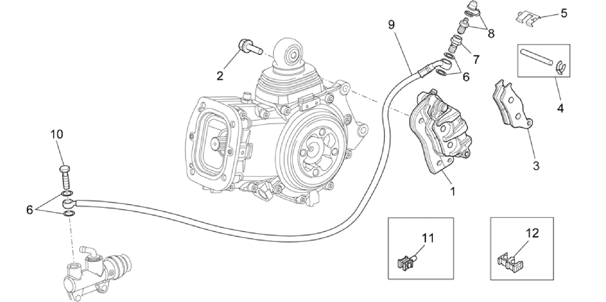 Rear brake caliper