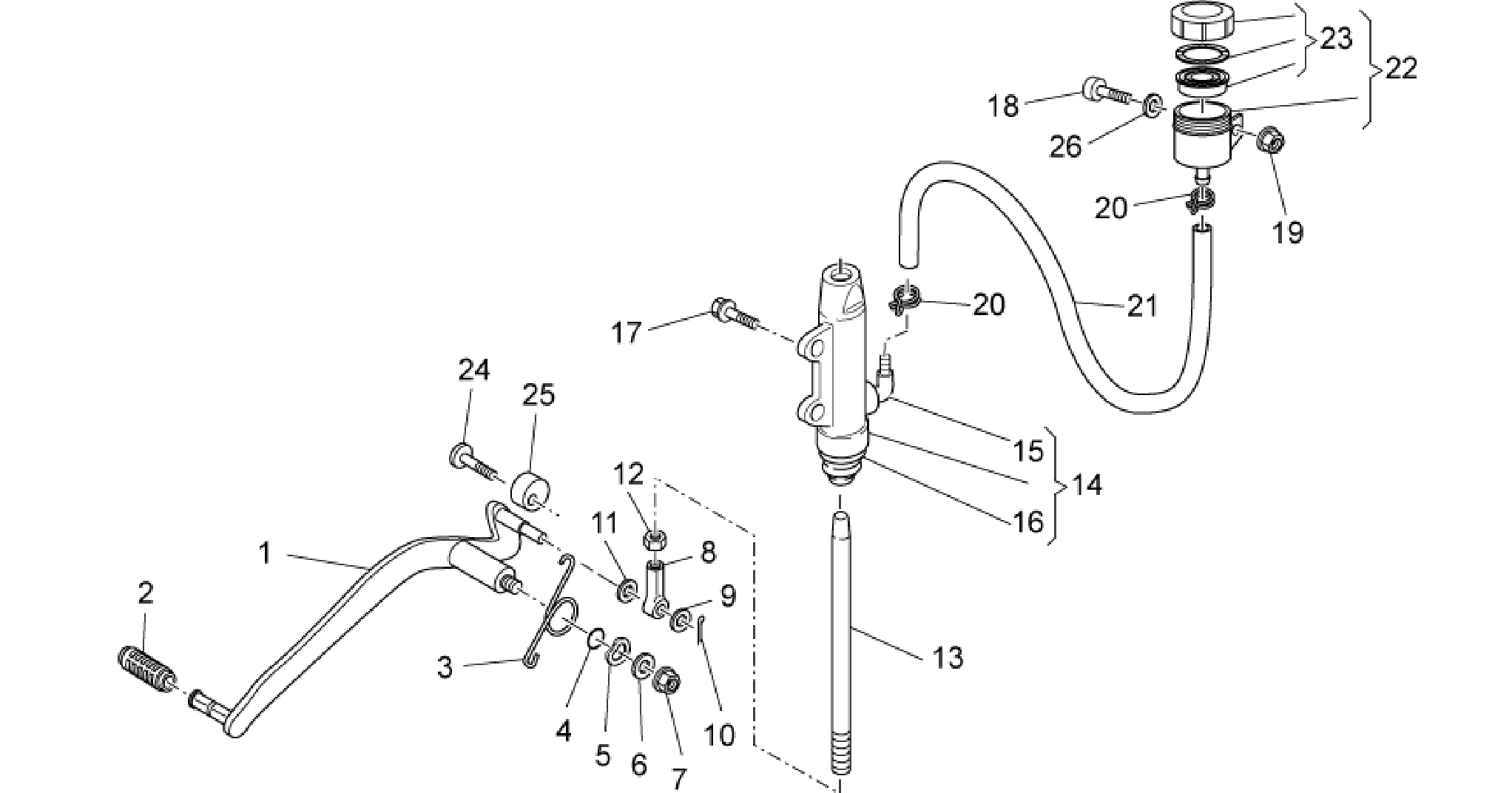 Rear master cylinder