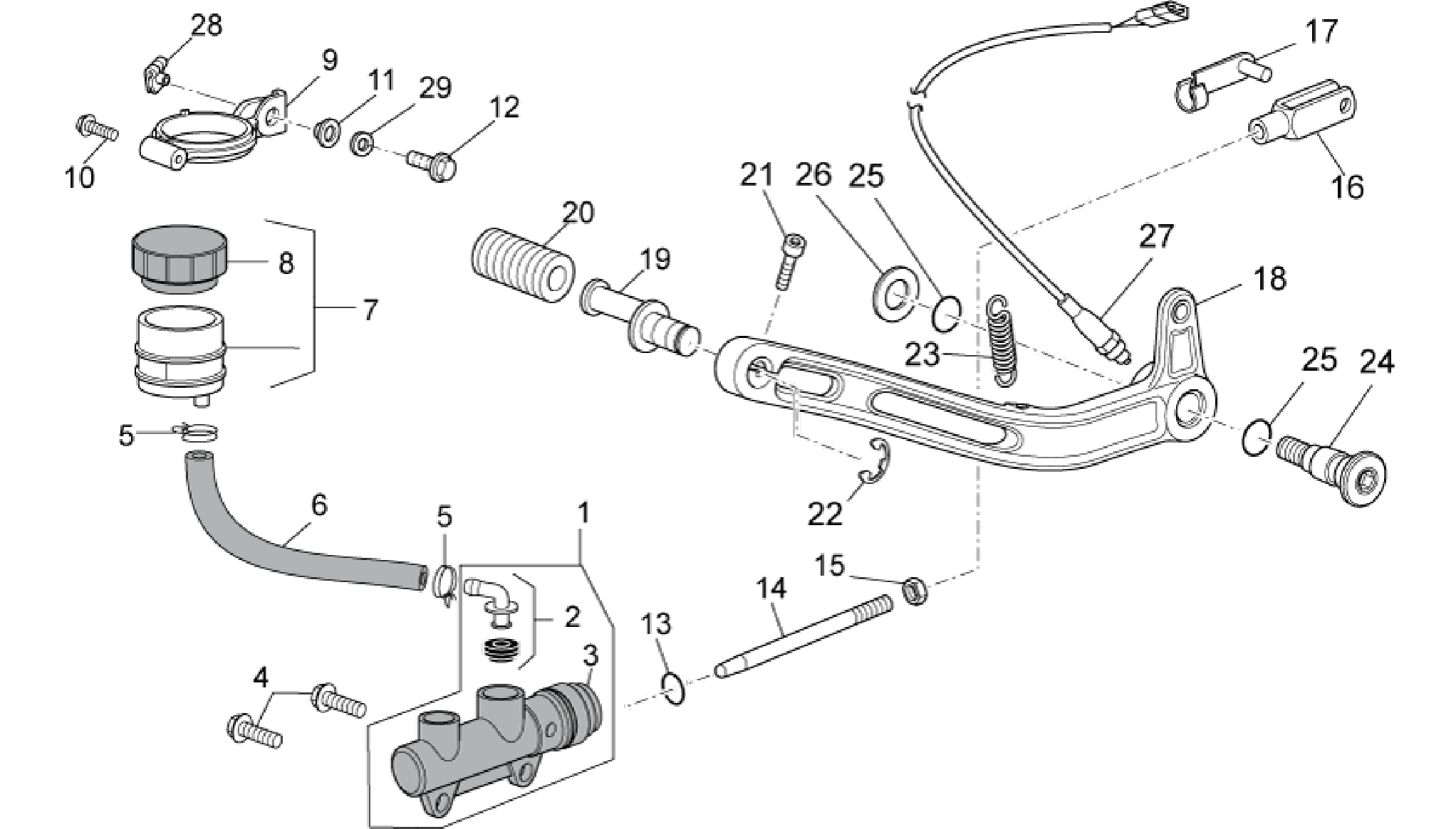 Rear master cylinder