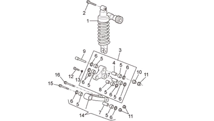 Connecting rod - rear shock abs.