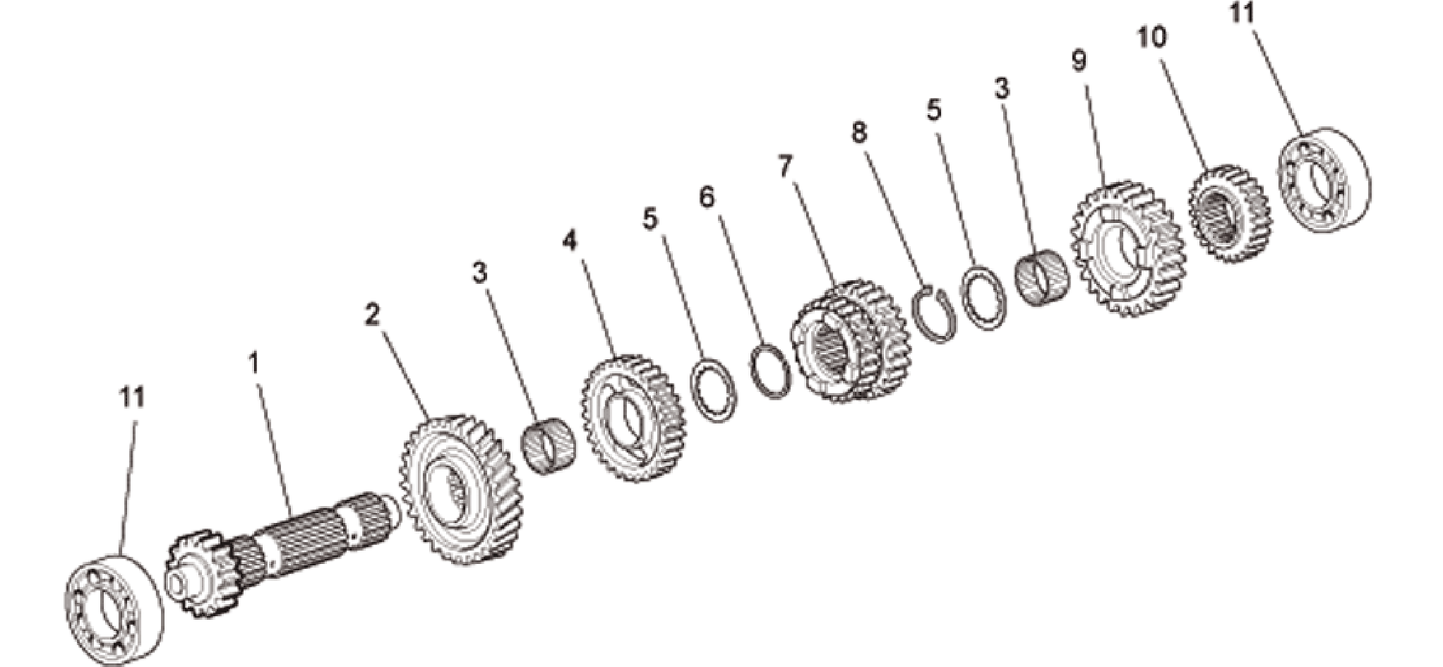 Primary gear shaft