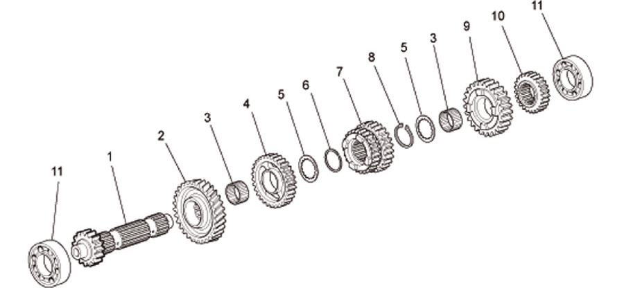 Primary gear shaft