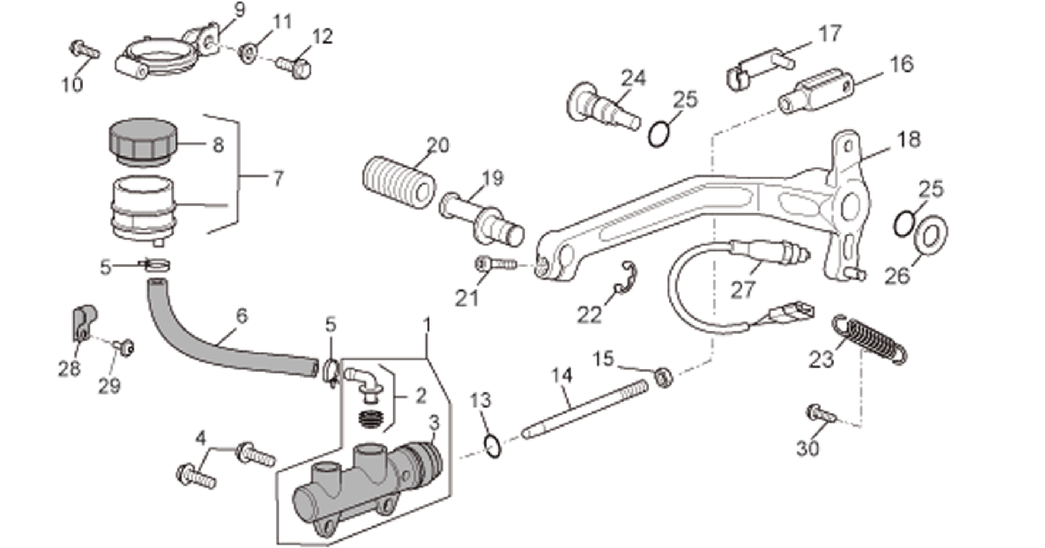 Rear master cylinder