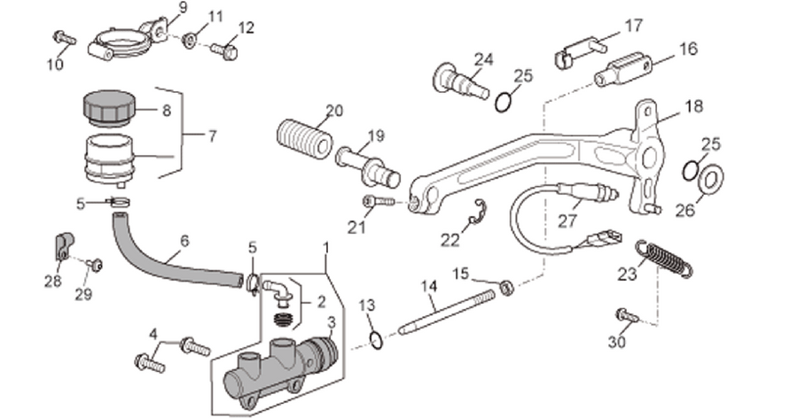Rear master cylinder