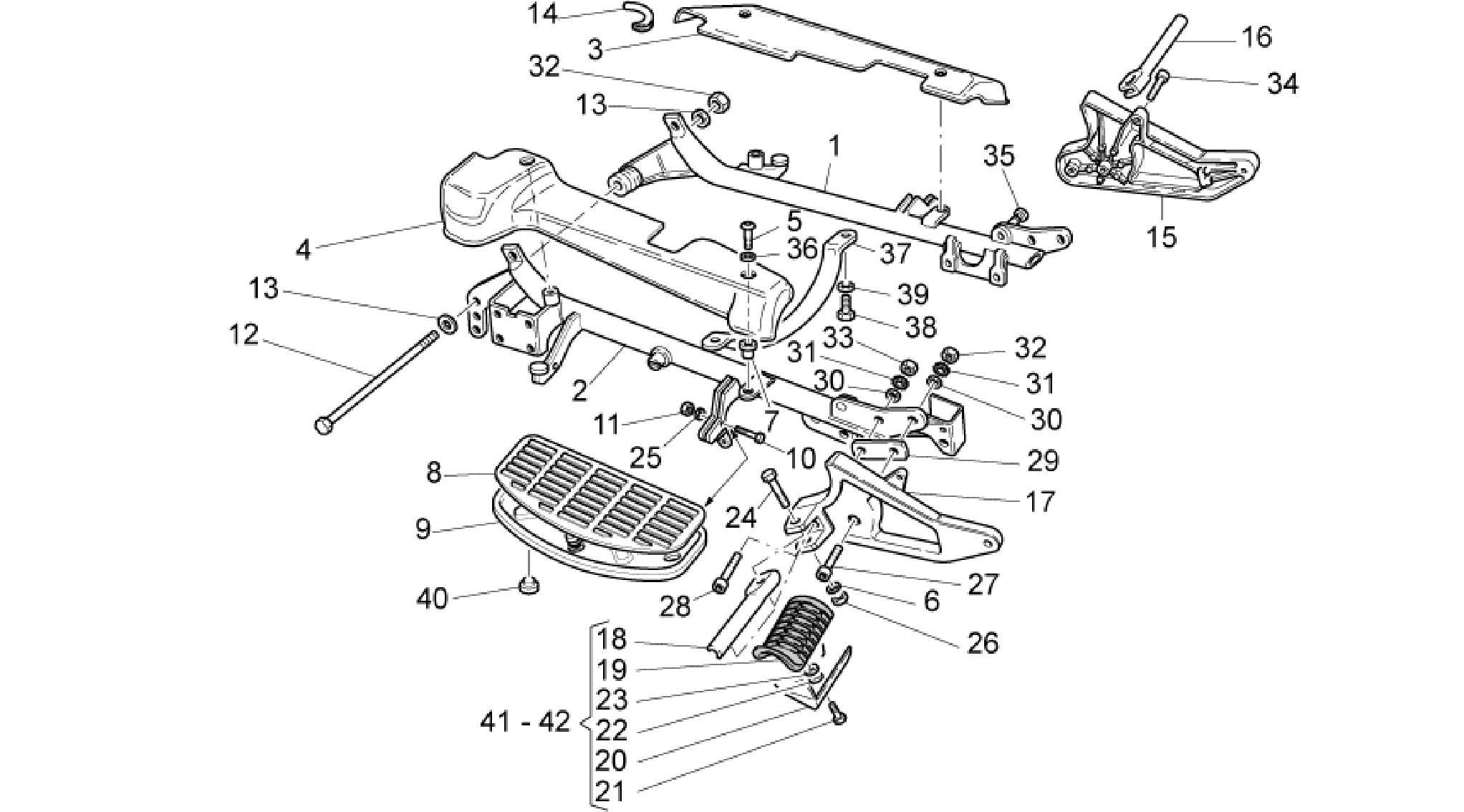 Craddle arm-Foot rests