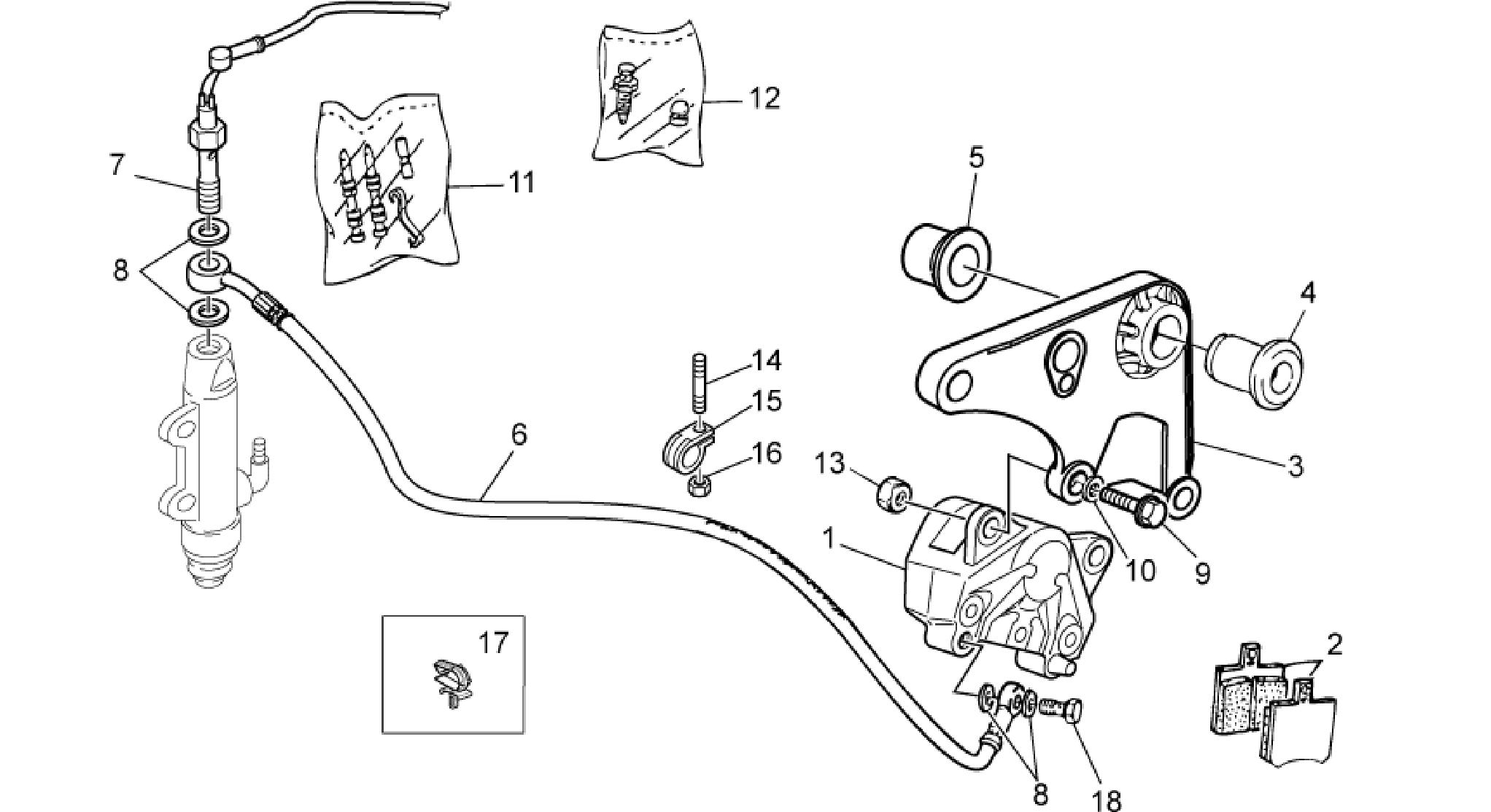 Rear brake caliper