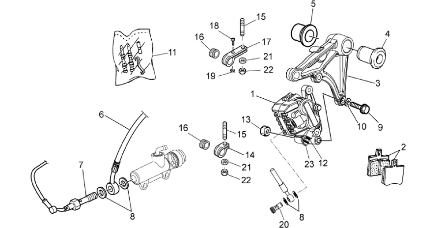 Rear brake caliper