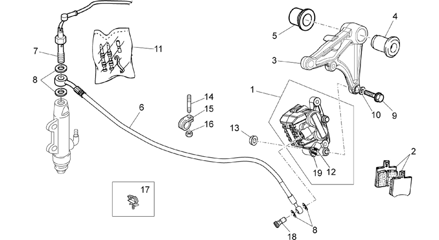 Rear brake caliper