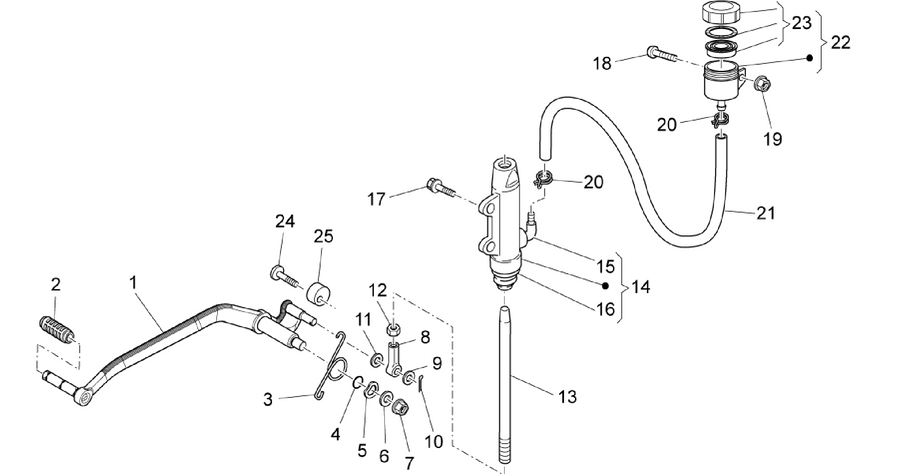 Rear master cylinder