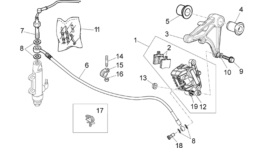 Rear brake caliper