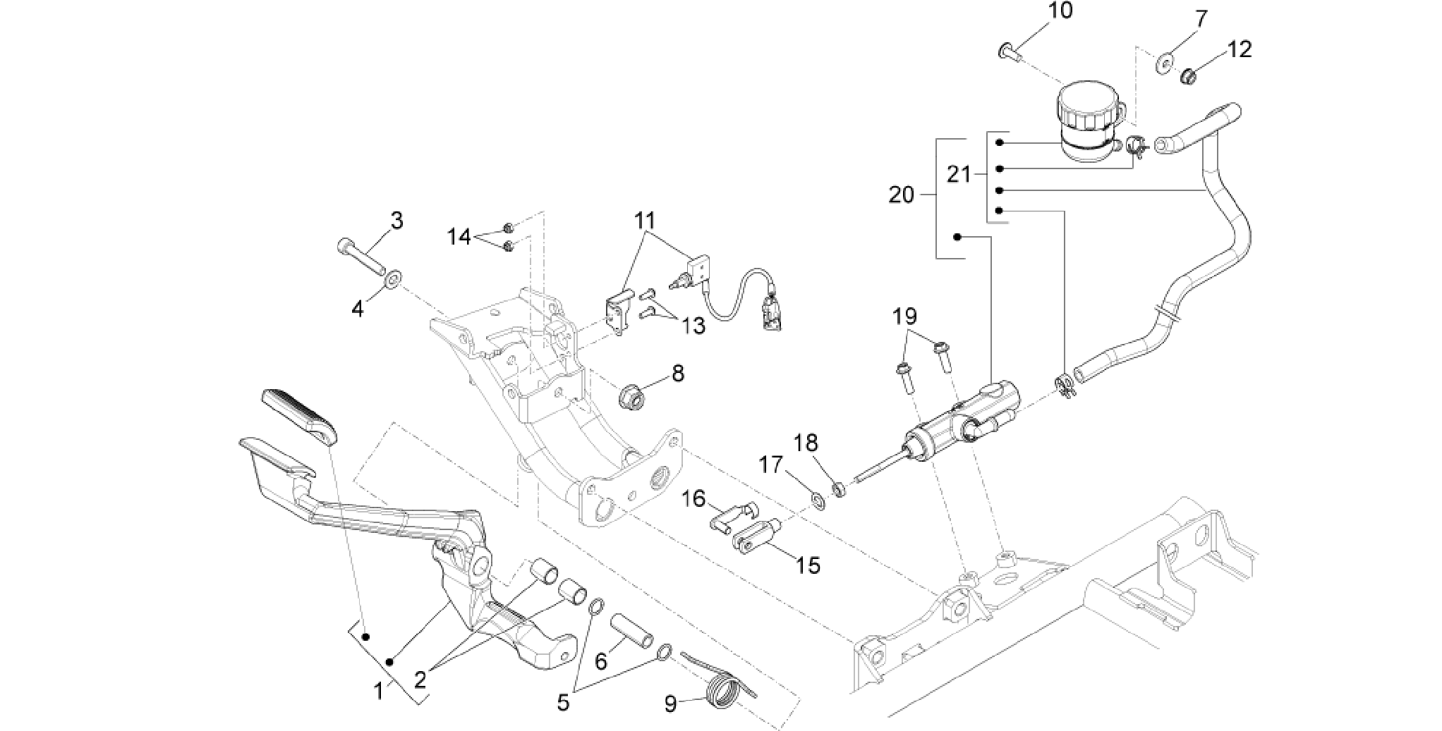 Rear master cylinder