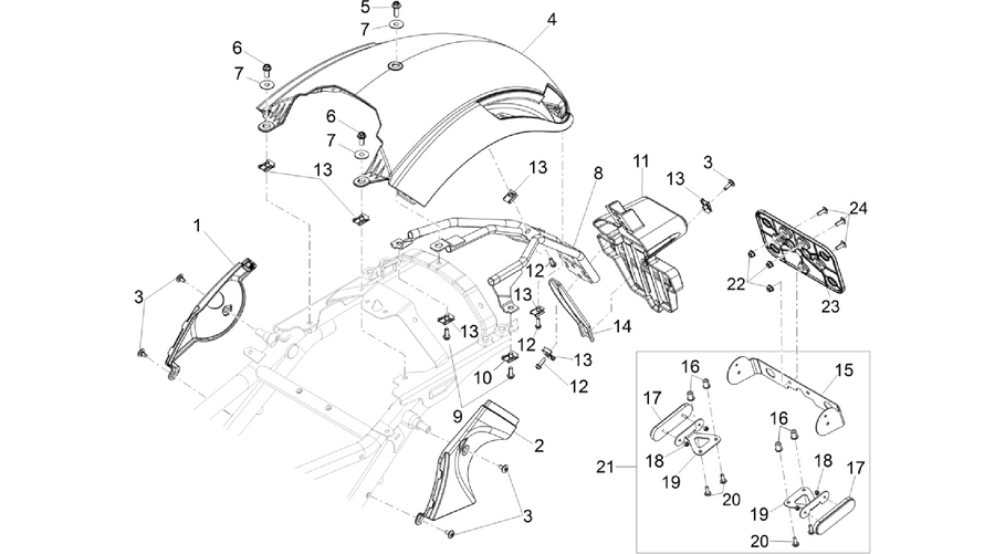 Rear mudguard