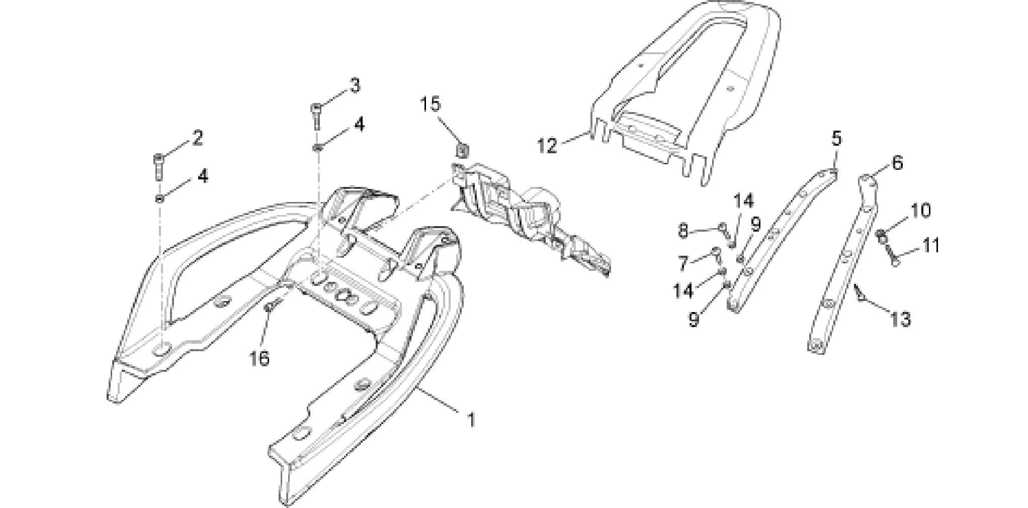 Rear handle - Luggage rack