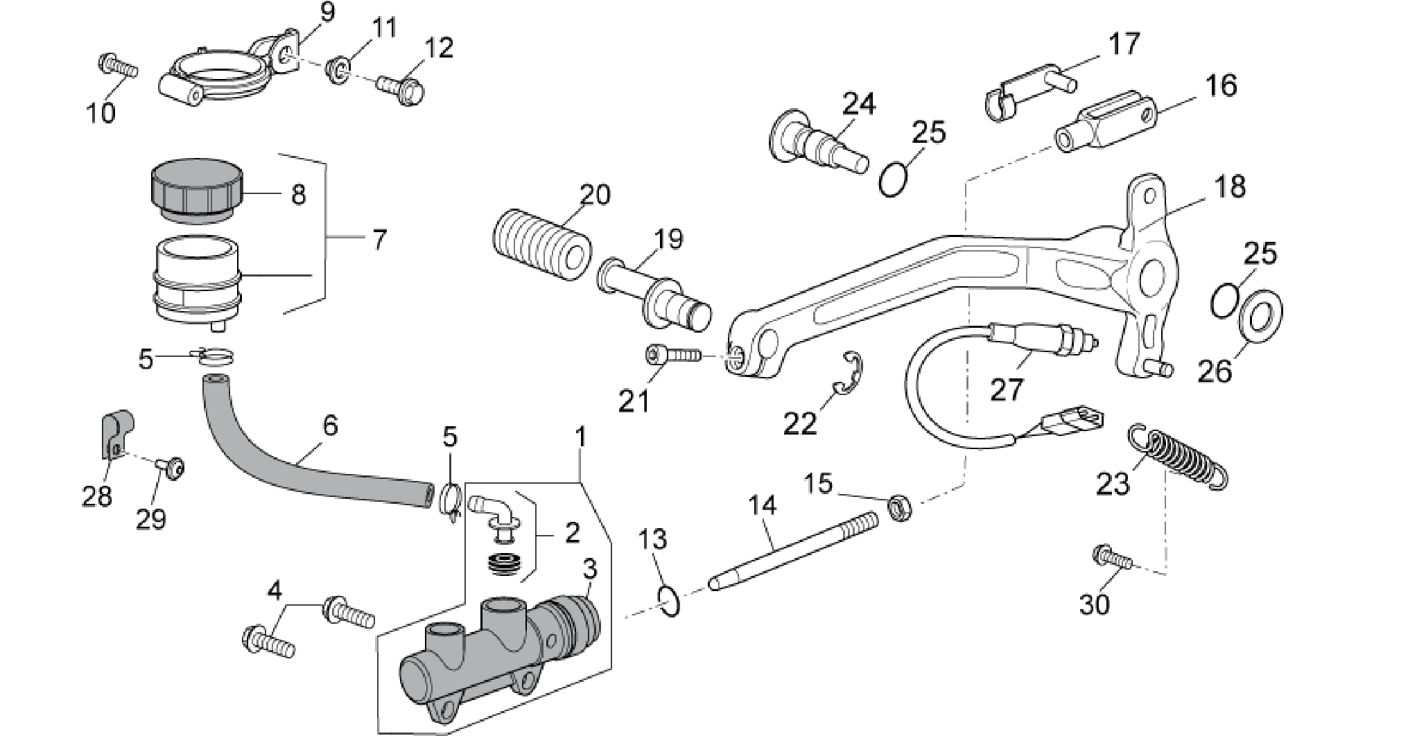 Rear master cylinder