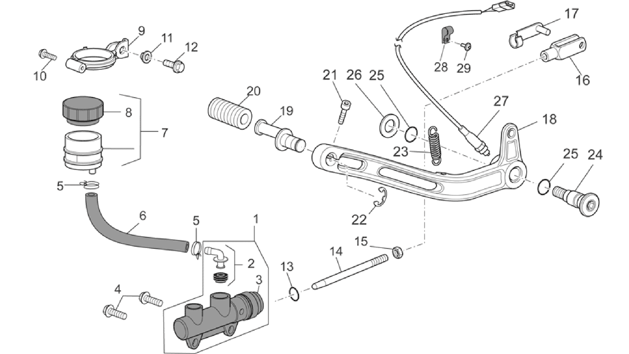 Rear master cylinder