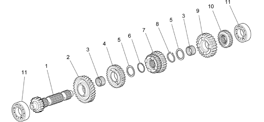 Primary gear shaft