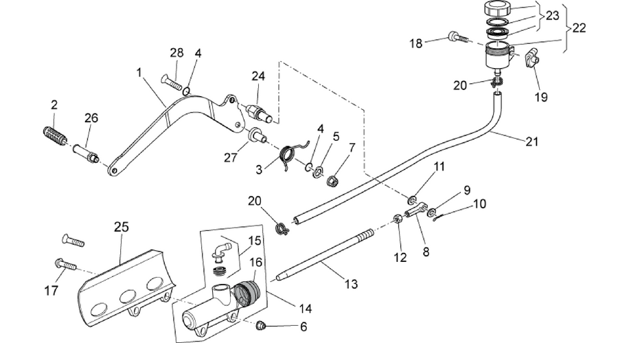 Rear master cylinder