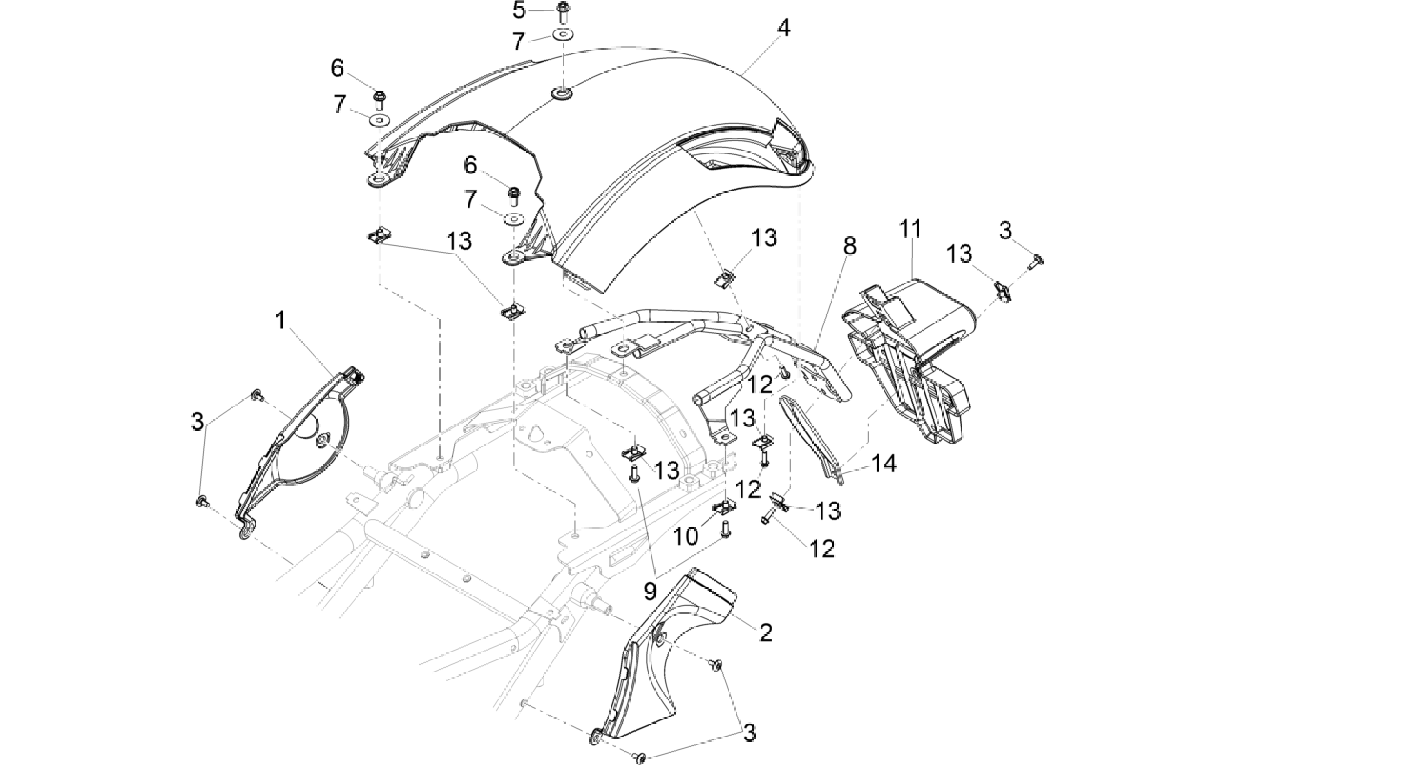 Rear mudguard