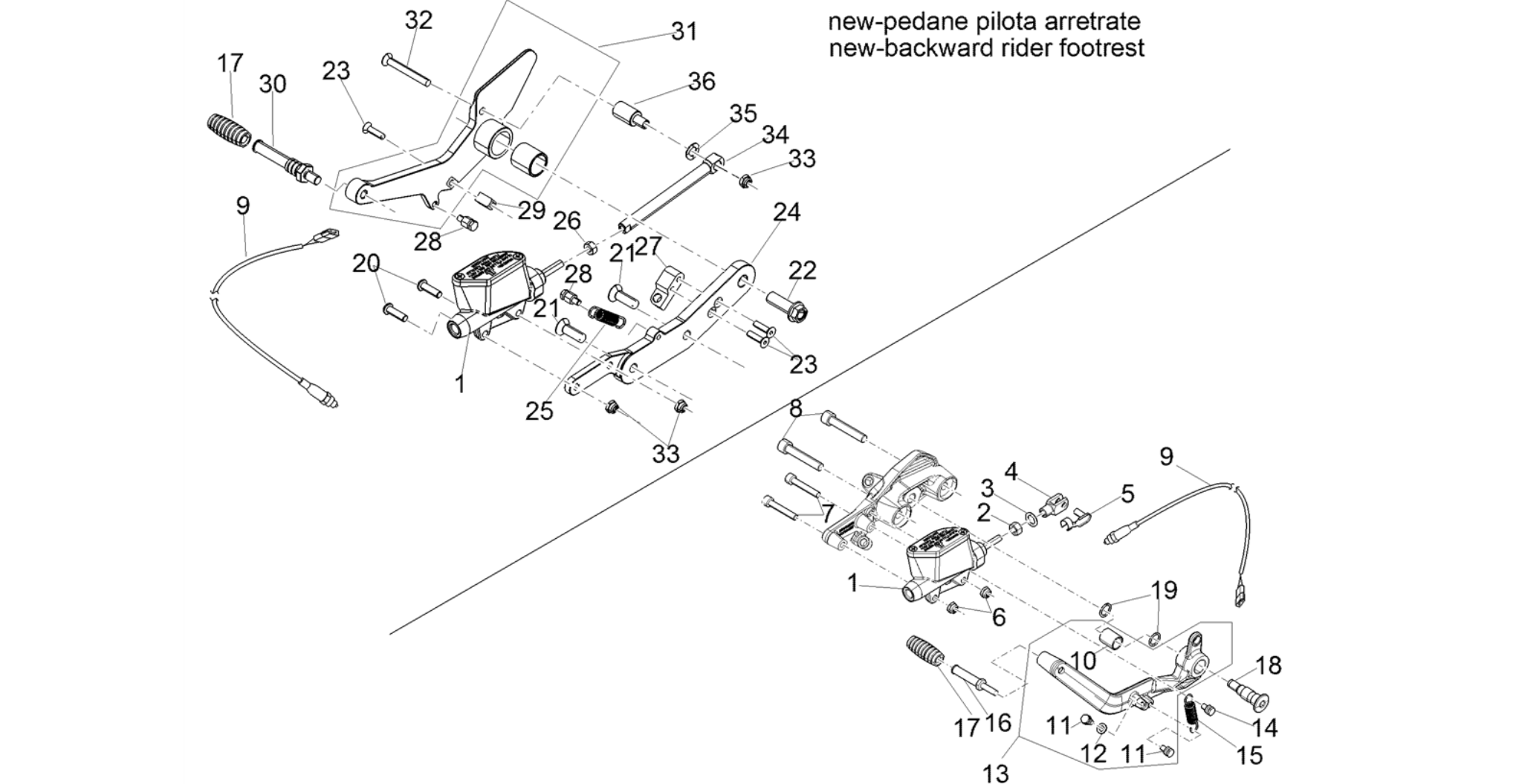 Rear master cylinder
