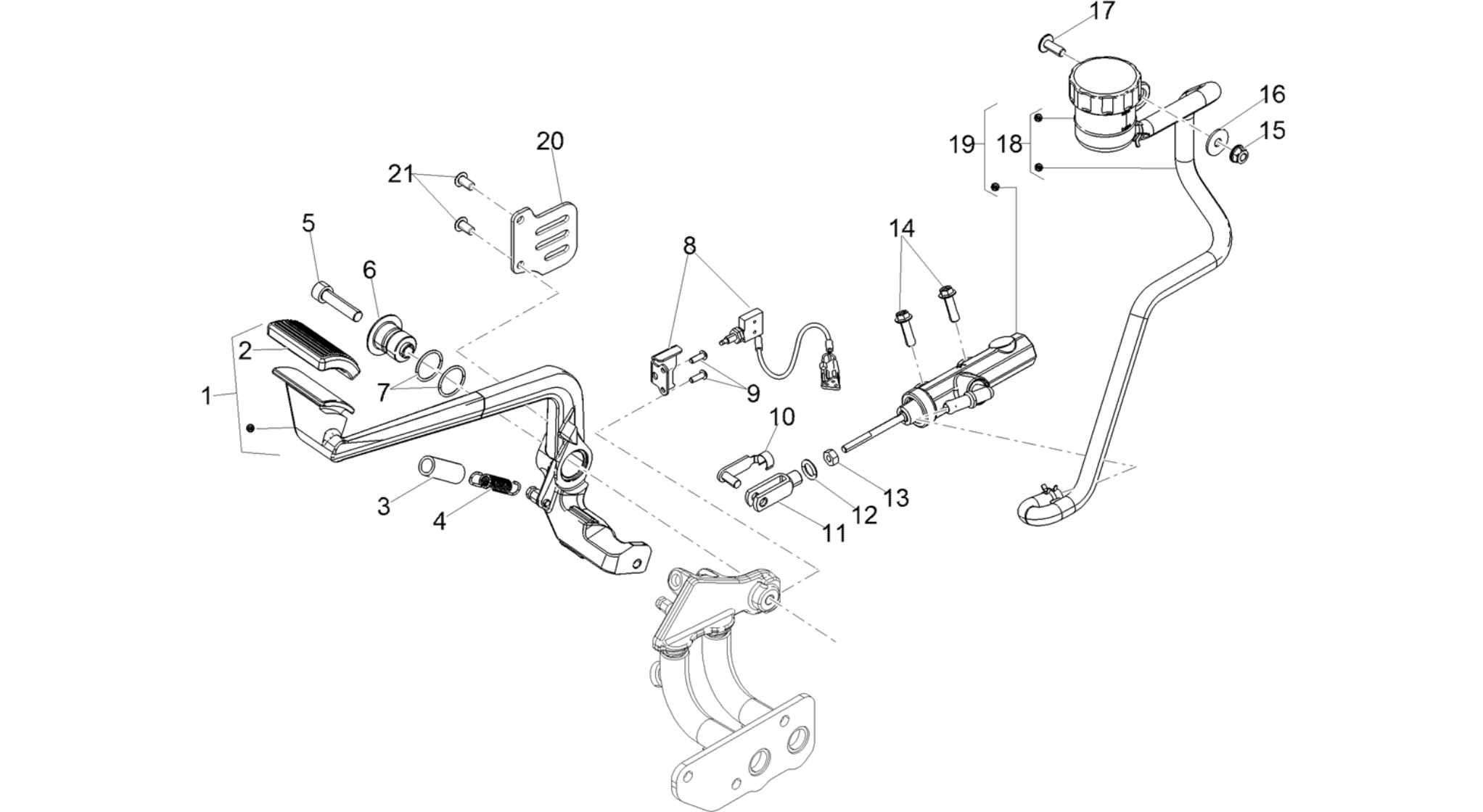 Rear master cylinder