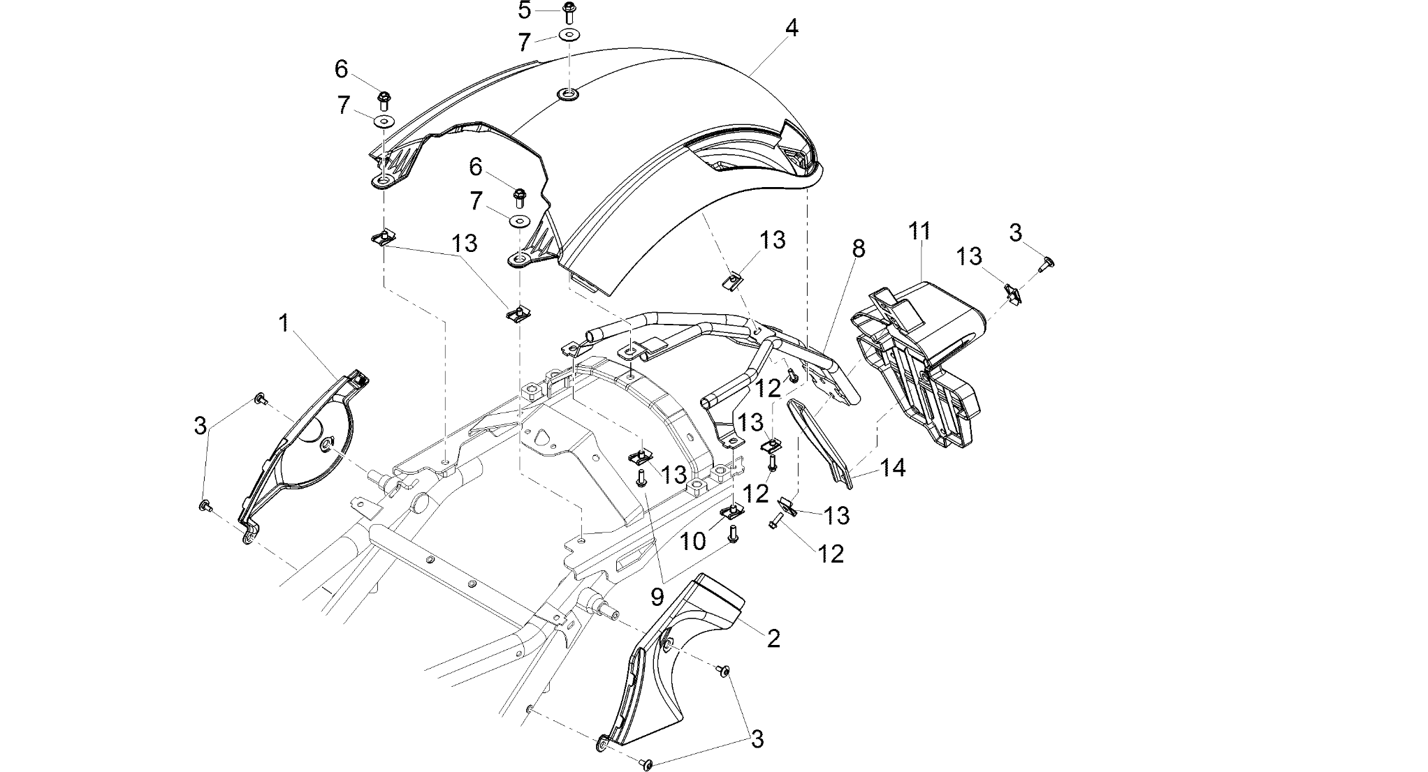 Rear mudguard