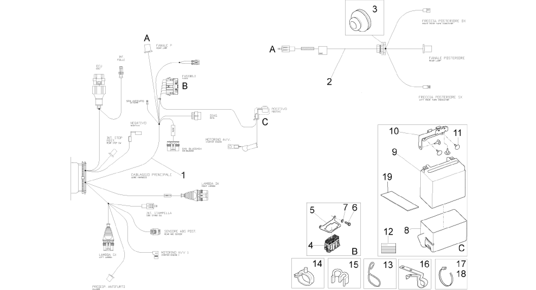Rear electrical system