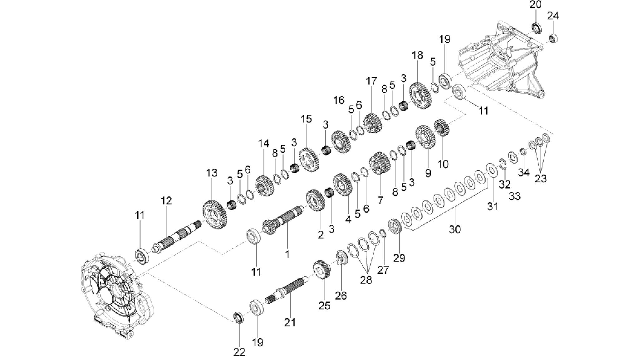 Gear box - Gear assembly