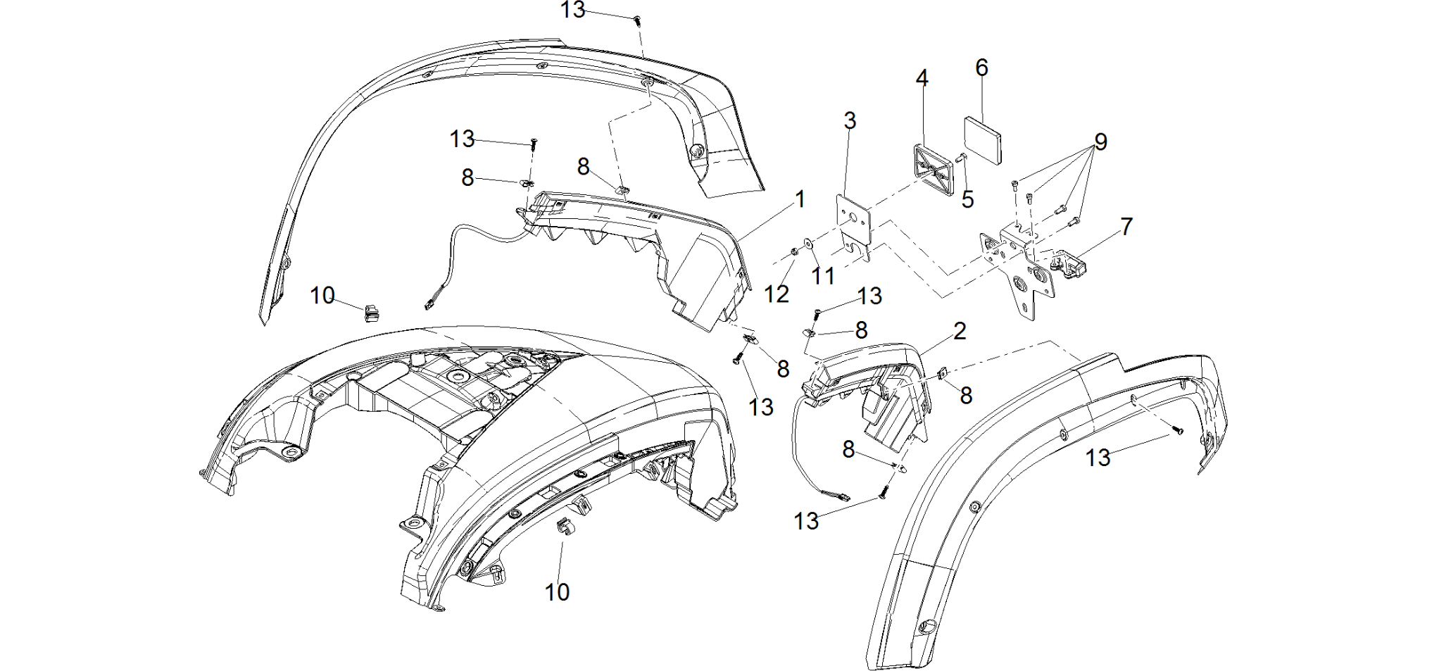 Rear headlamps