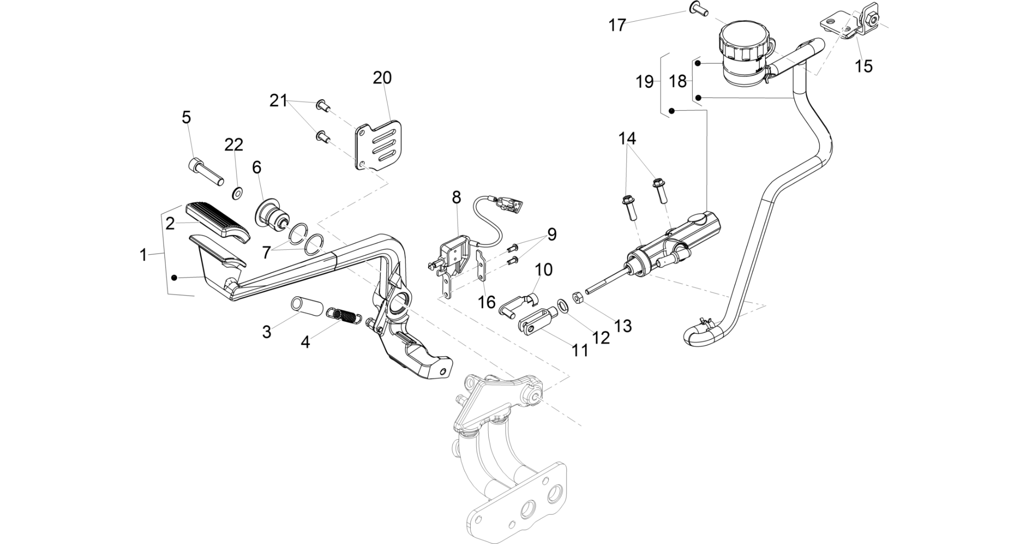 Rear master cylinder