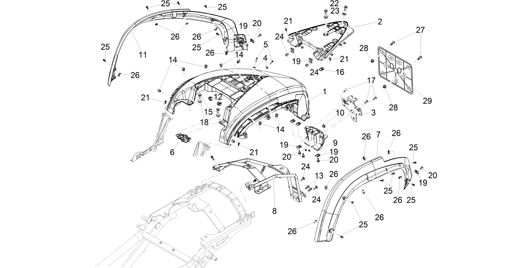 Rear mudguard