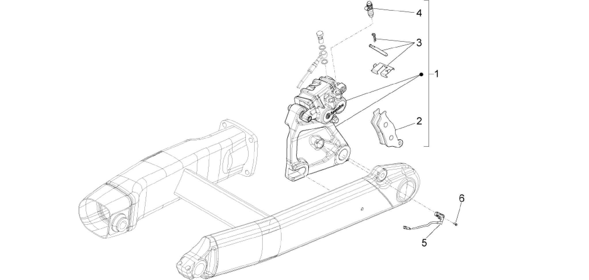 Rear brake caliper