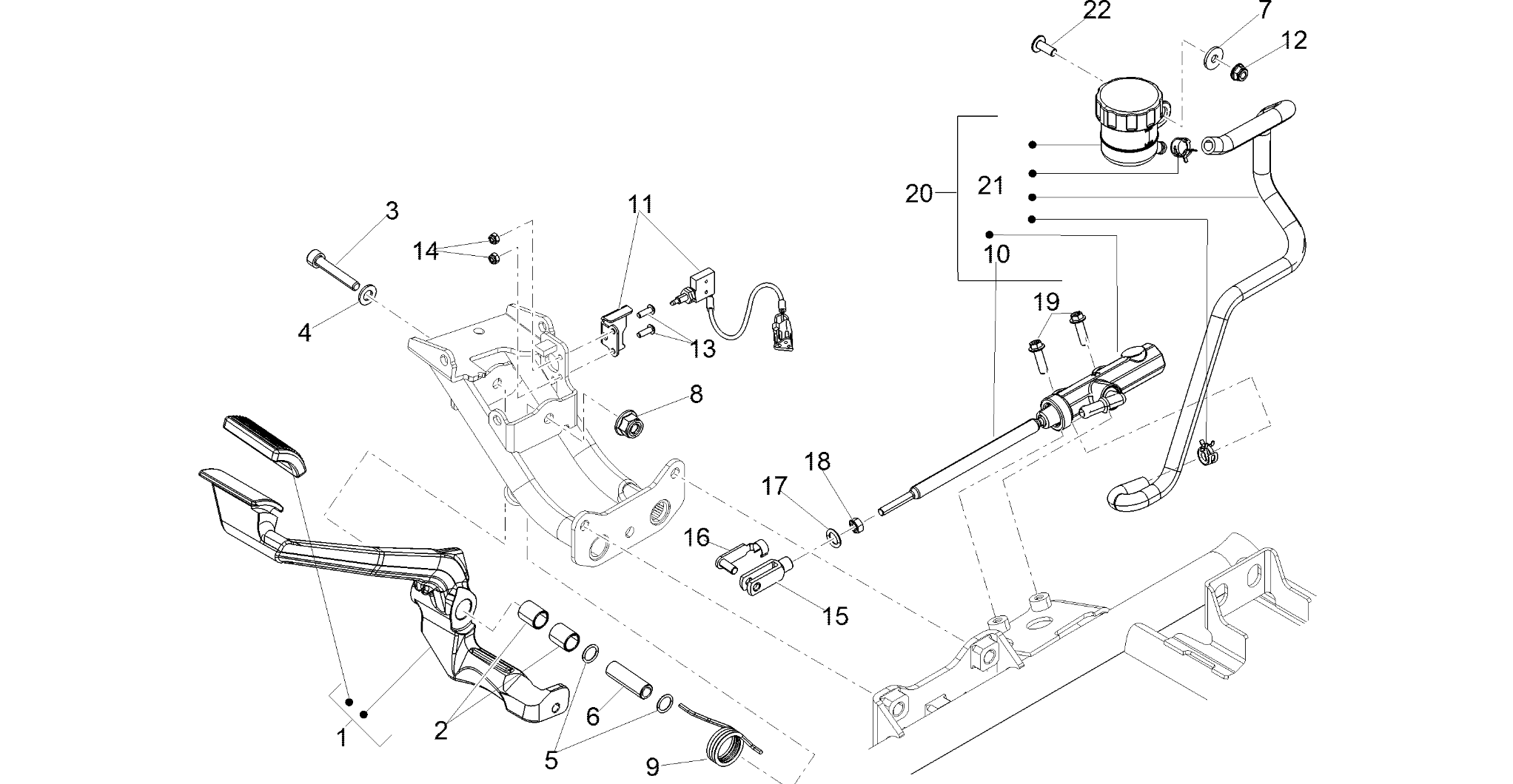 Rear master cylinder
