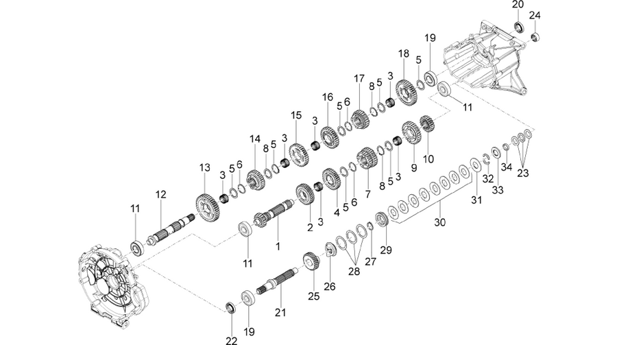 Gear box - Gear assembly