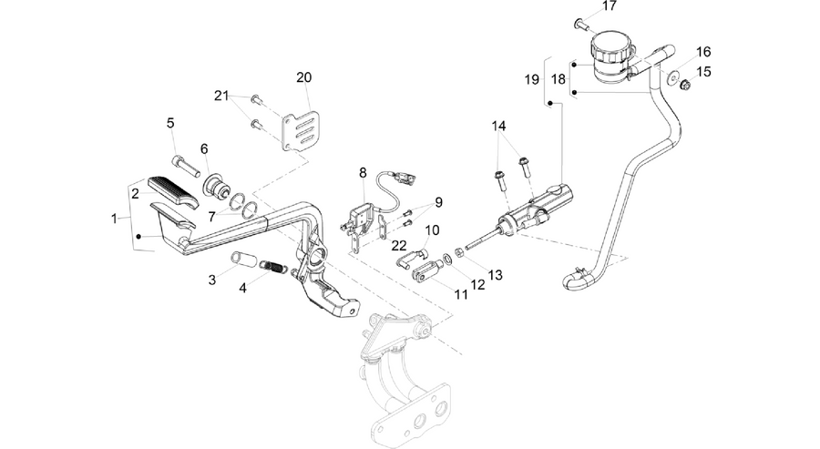 Rear master cylinder