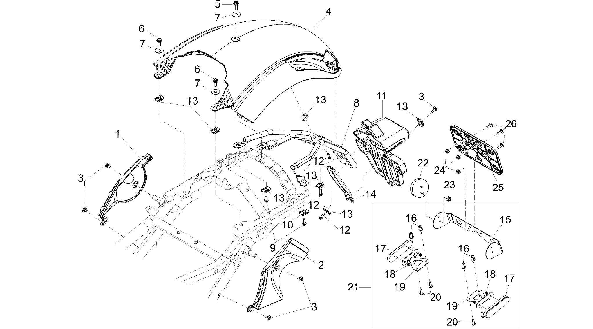 Rear mudguard