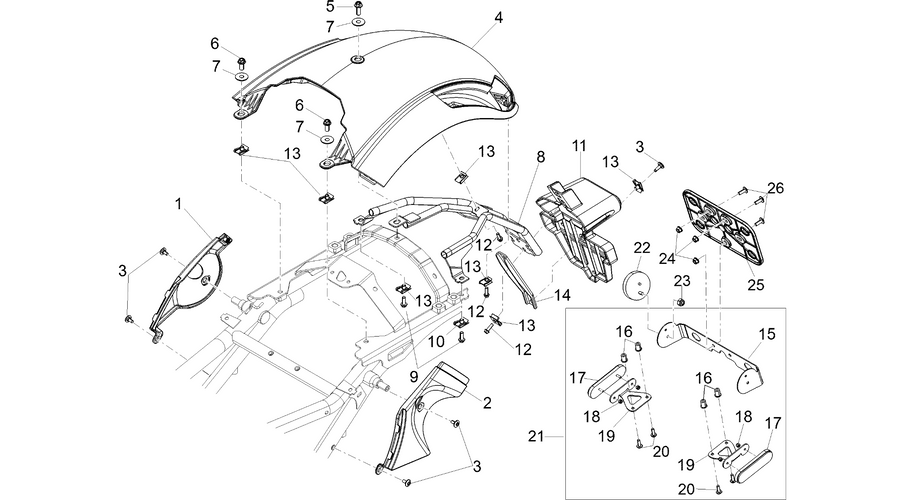 Rear mudguard