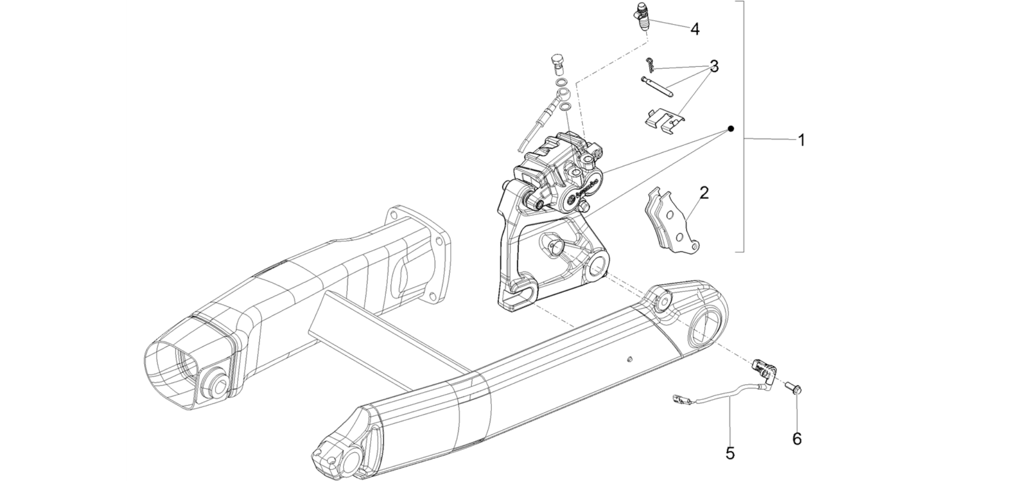 Rear brake caliper