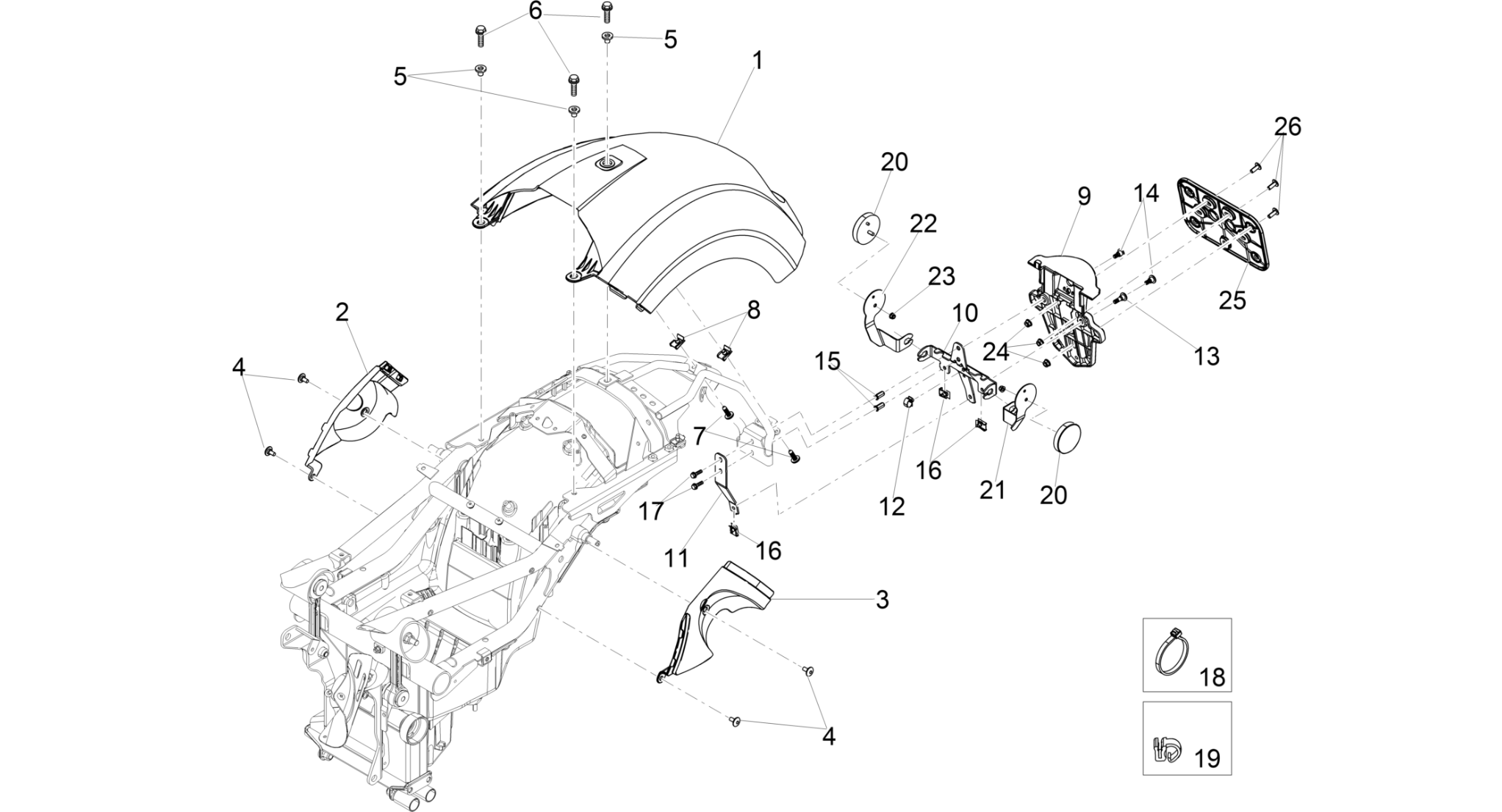 Rear mudguard