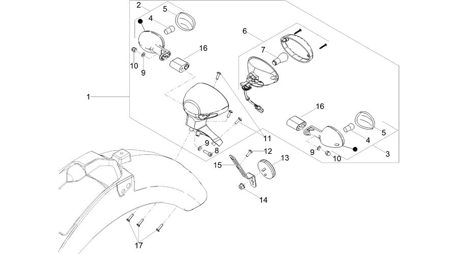 Rear headlamps