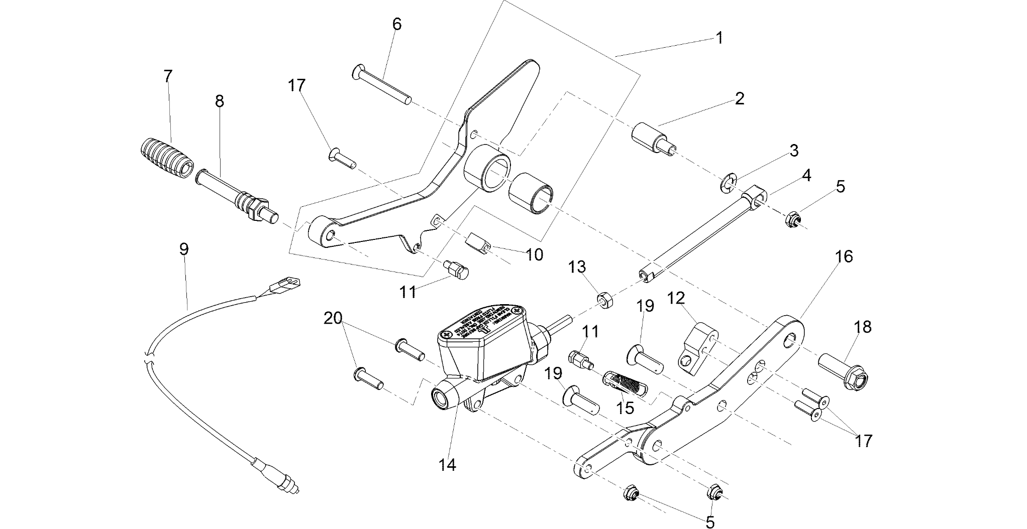 Rear master cylinder