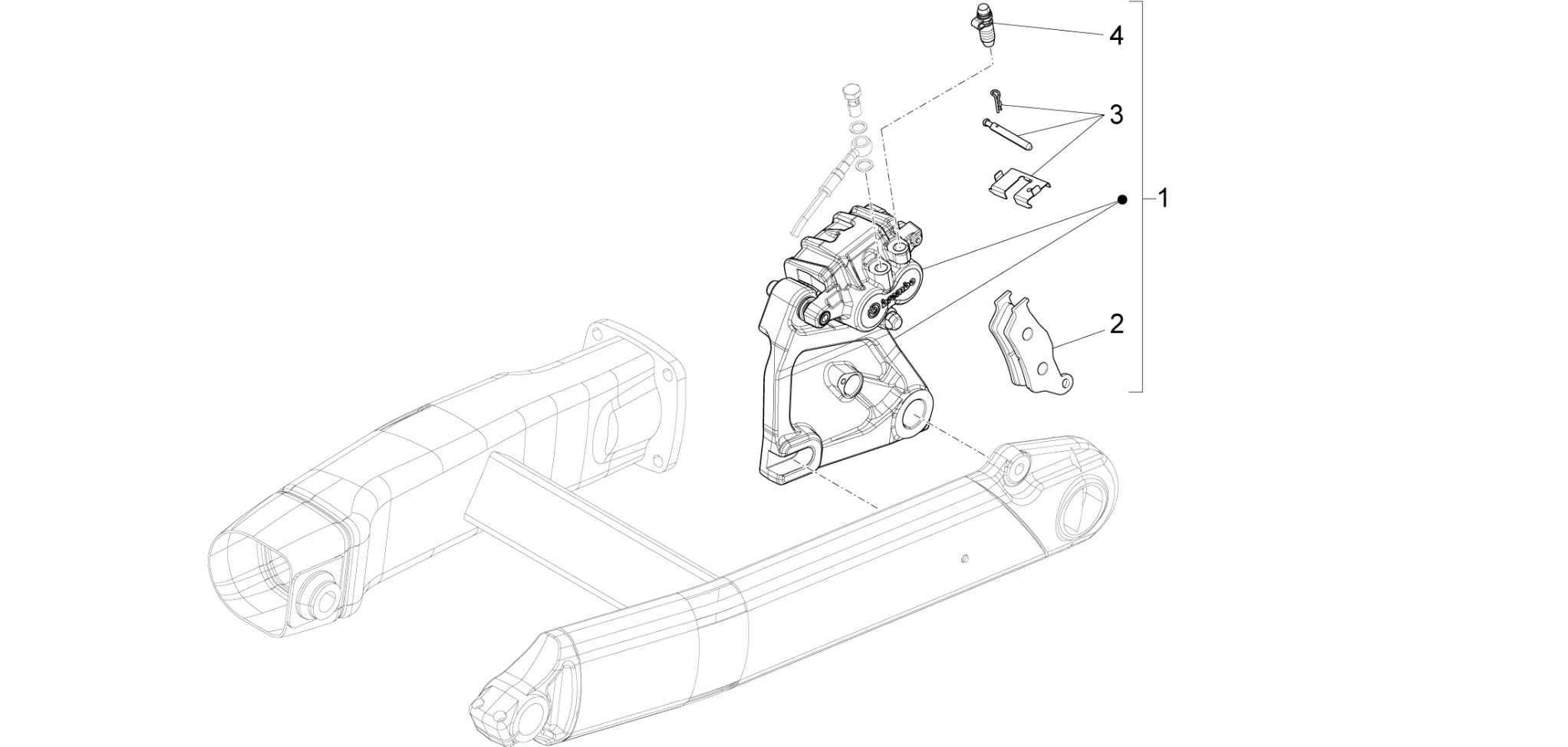Rear brake caliper