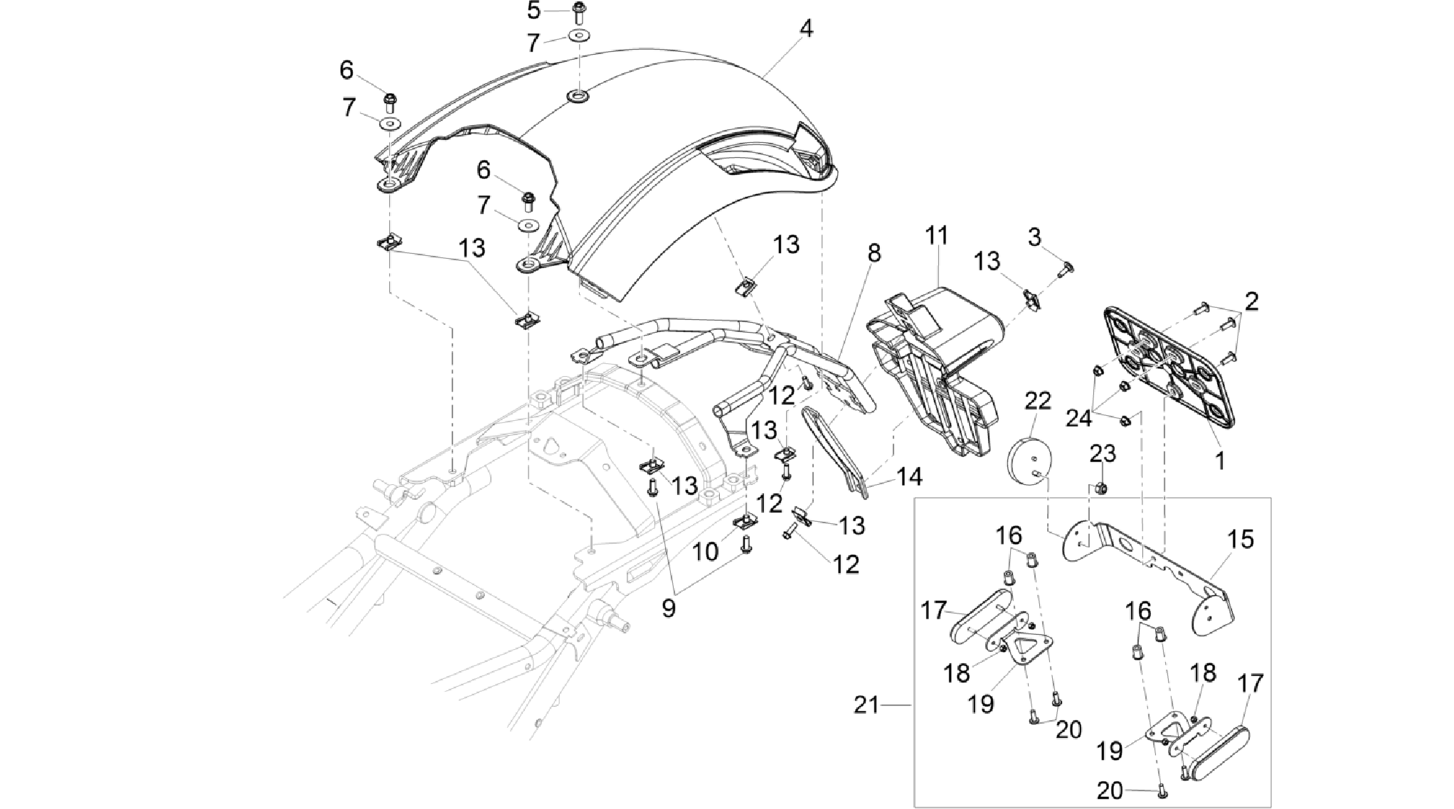 Rear mudguard