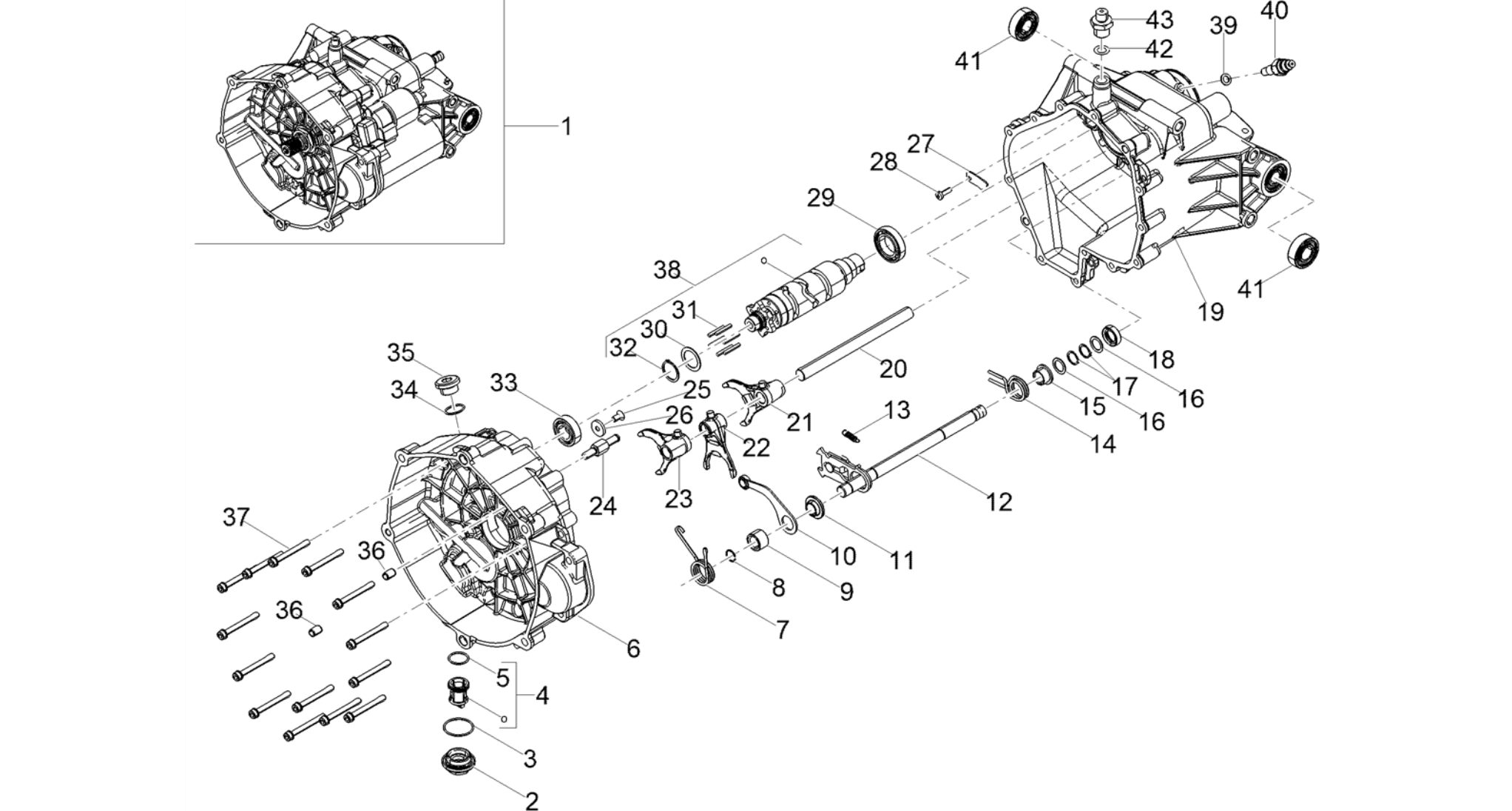 Gear box / Selector / Shift cam