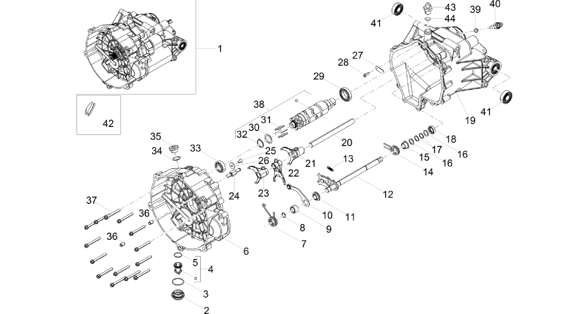 Gear box / Selector / Shift cam